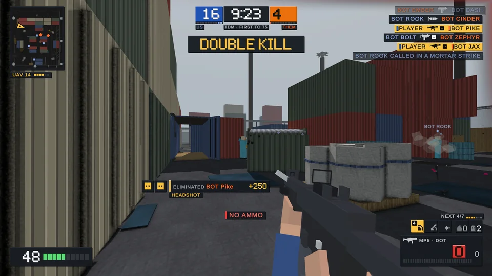 DOUBLE KILL on Shipment with the killstreak tiles lit